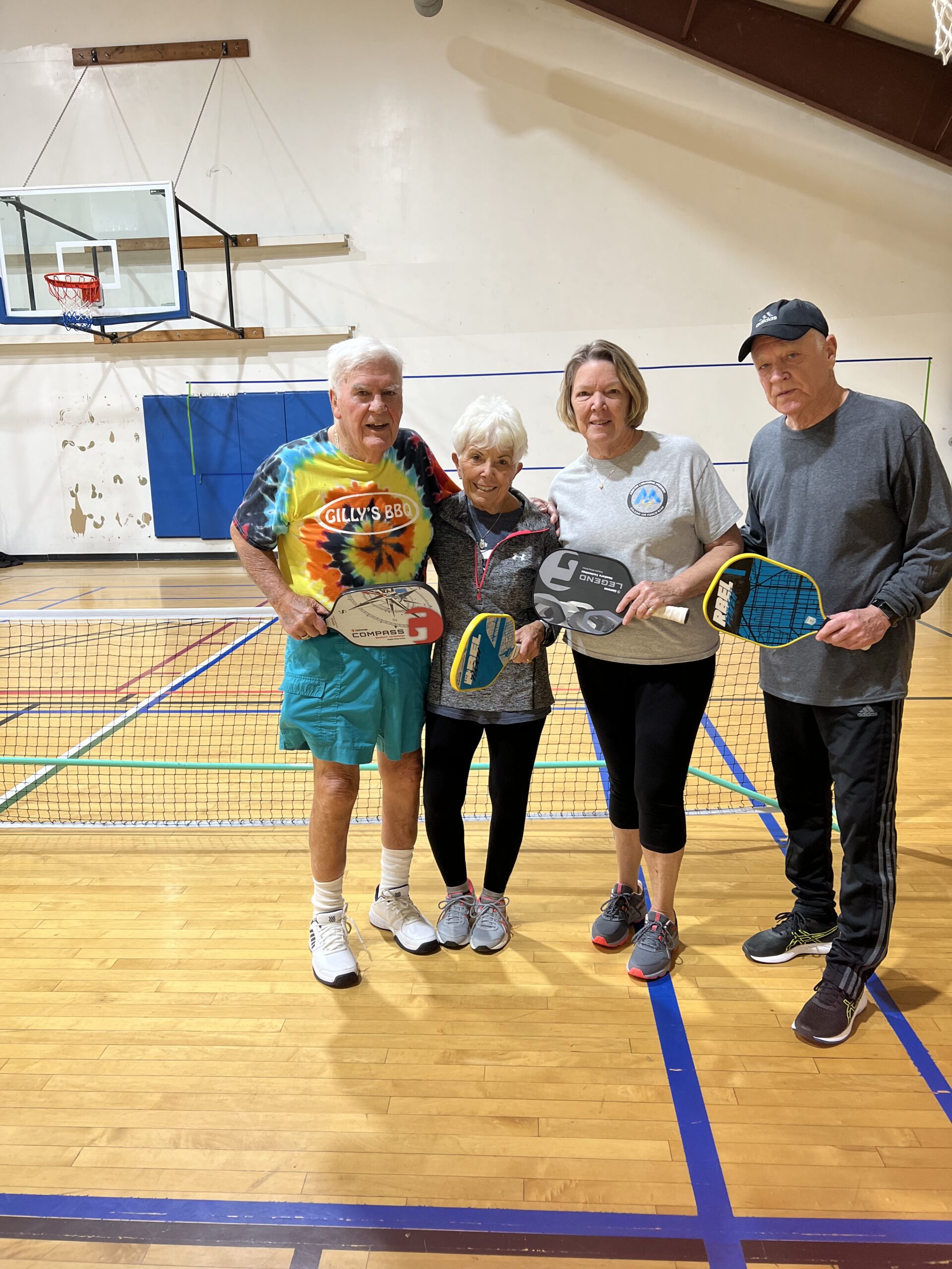 Carla Frank Ivers ’69 enjoyed a game of pickleball with Don Taft ’54 for his 90th birthday. Joining them were Jan Guiffre Sables ’62 and Carla’s husband Doug ’68. Wishing you the best on this exciting milestone!
